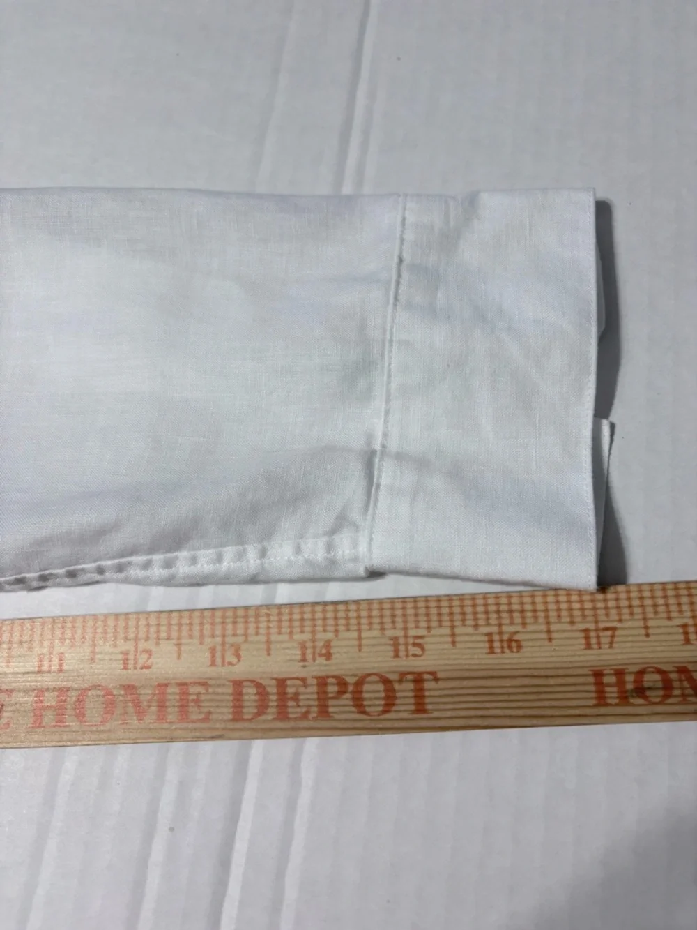 Chico’s Button-Down Linen Shirt with Purple Floral & Navy Stripe Roll Tab Sleeve - Picture 15 of 15